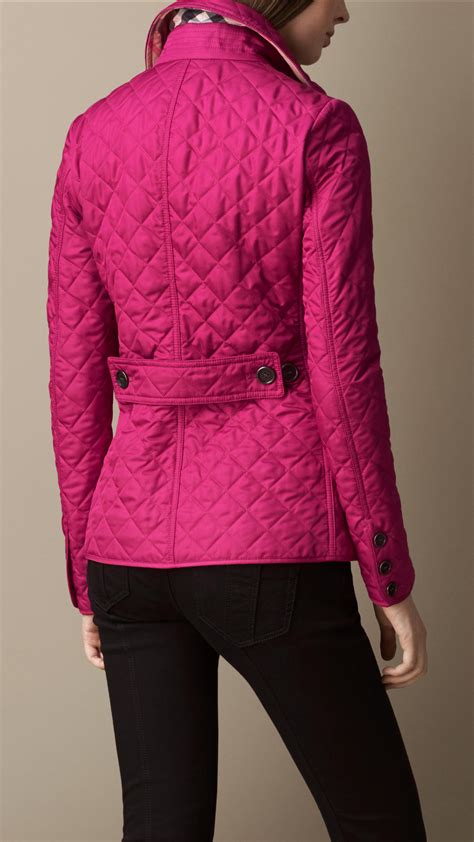 burberry diamond quilted jacket fritillary pink|Burberry diamond quilted jacket women's.